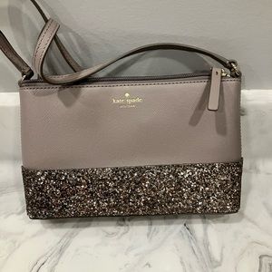 Kate Spade glitter cross body purse in Greta grey glitter